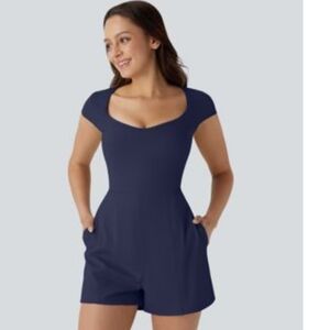 HALARA SoftlyZero™ Airy U Neck Cap Sleeve Pocket Cool Touch Yoga Jumpsuit